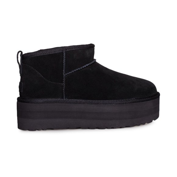 UGG Shoes - UGG Classic Ultra Mini Platform Black Boots - Women's